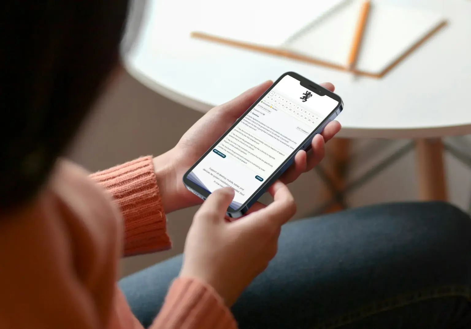 Candidate using CertBliss on mobile